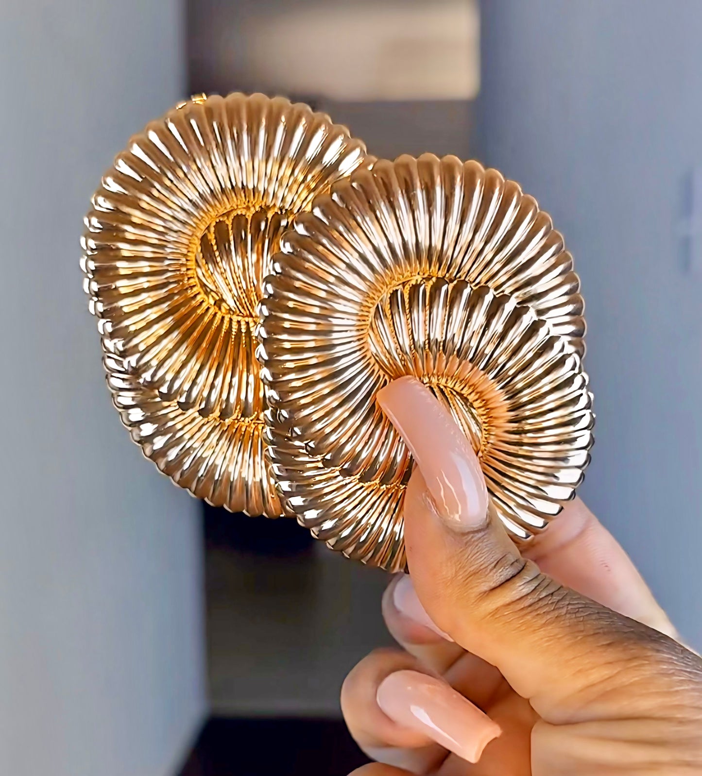 Golden Spiral Statement Earrings—Will Ship The Week Of 1/19/26