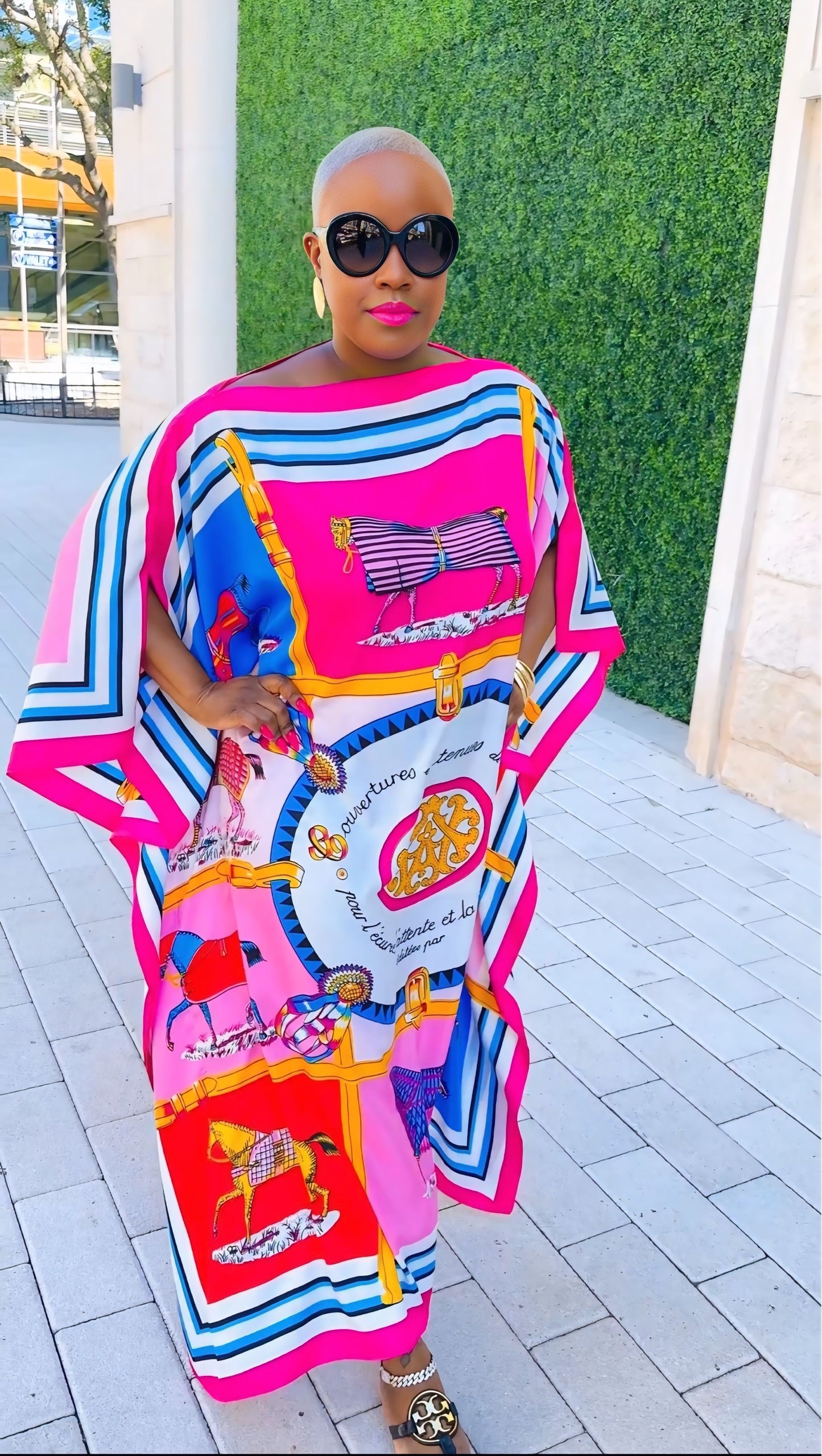 Summer Beach Kaftan (Fuchsia Print)—Will Ship The Week Of 2/16/26