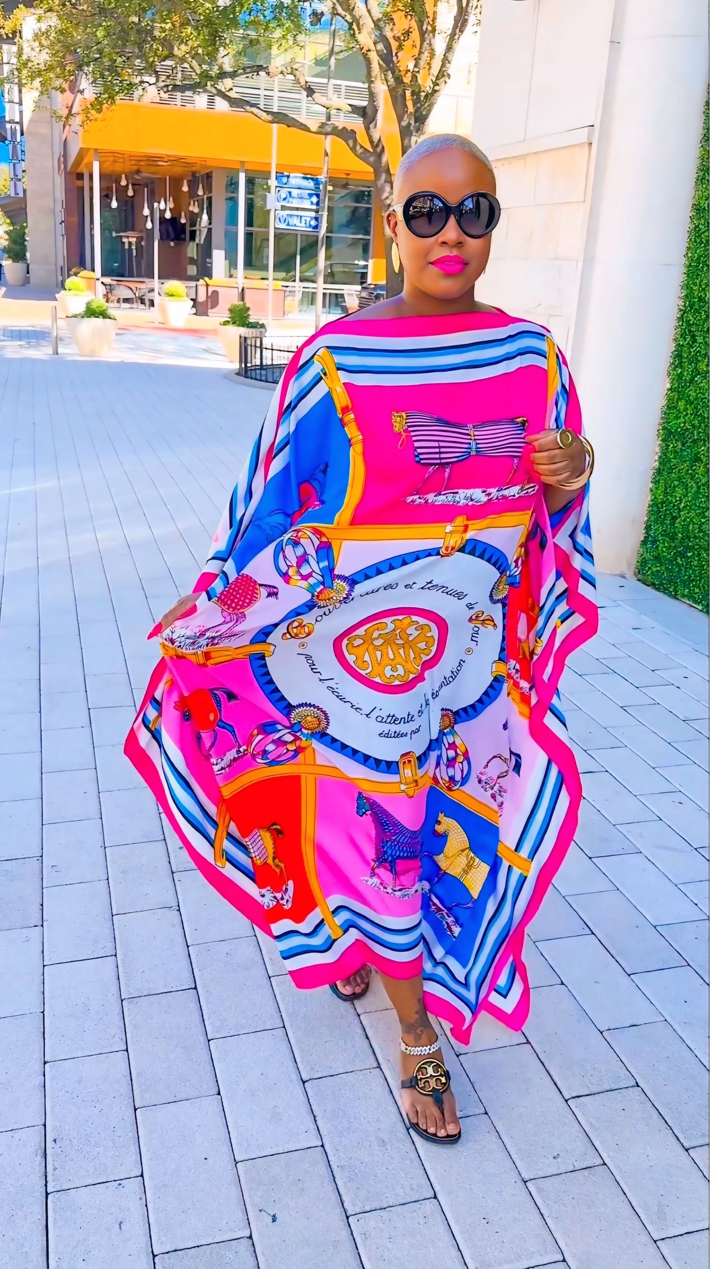 Summer Beach Kaftan (Fuchsia Print)—Will Ship The Week Of 2/16/26