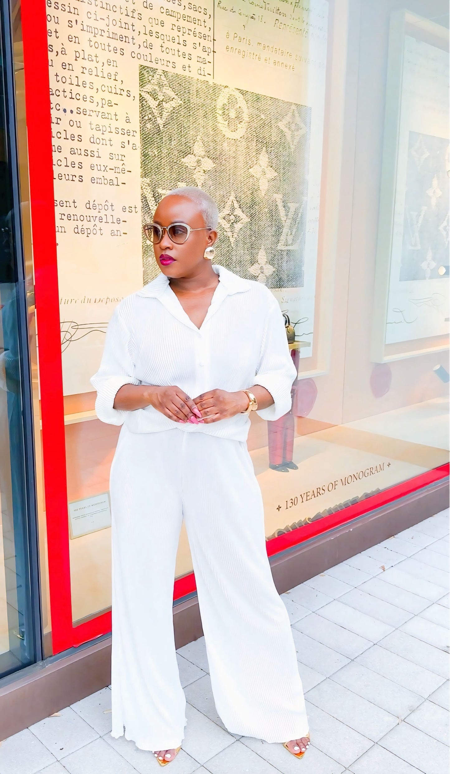 Weekend Vibes Wide Legged Pants Set (Petal White)—Will Ship The Week Of 6/22/26