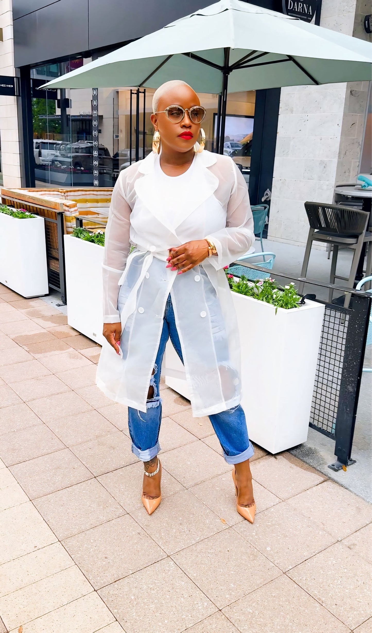 "See Through Me" Sheer Jacket (White)--Will Ship The Week Of 6/22/26