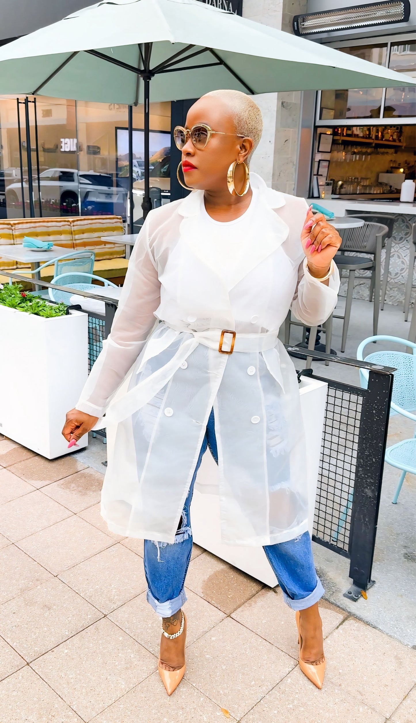 "See Through Me" Sheer Jacket (White)--Will Ship The Week Of 6/22/26