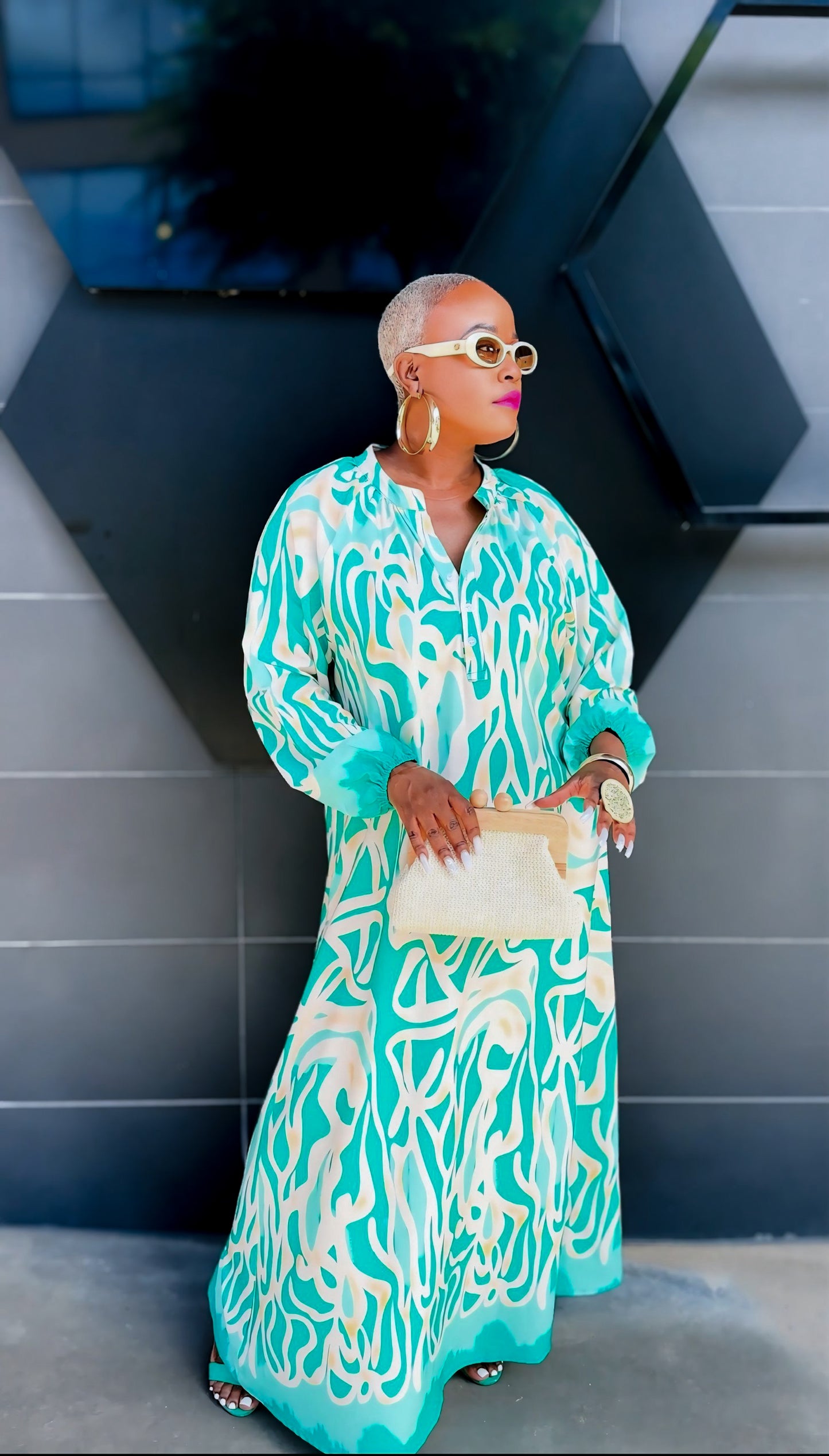 Color Me Rich Maxi Dress (Sea Green) —Will Ship The Week Of 7/20/26
