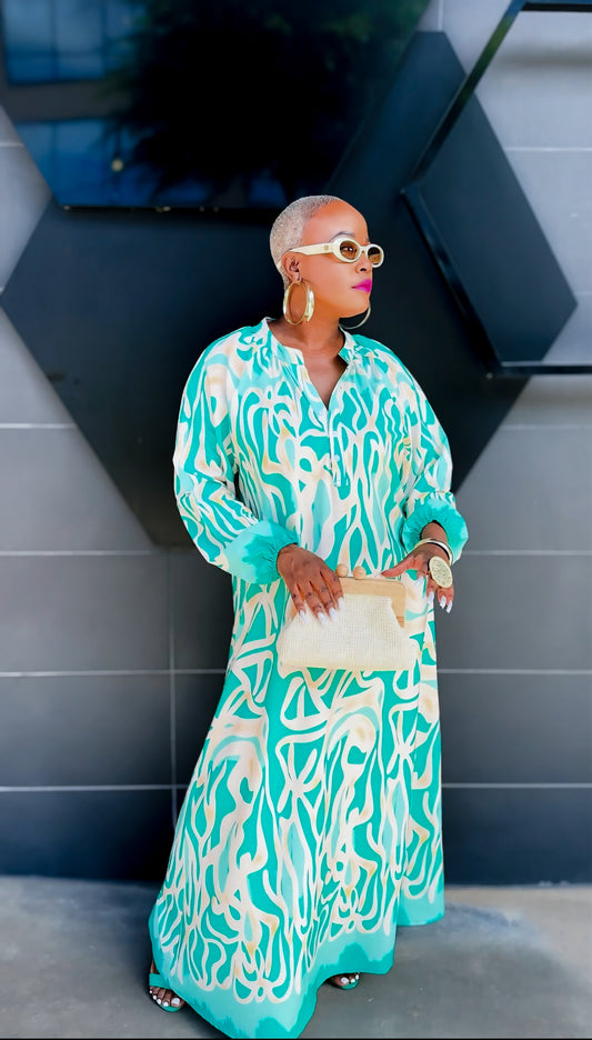 Color Me Rich Maxi Dress (Sea Green) —Will Ship The Week Of 6/22/26