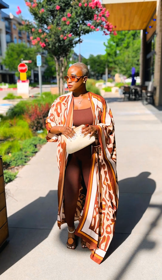 Glam Luxe Safari Kimono—Will Ship The Week Of 6/22/26