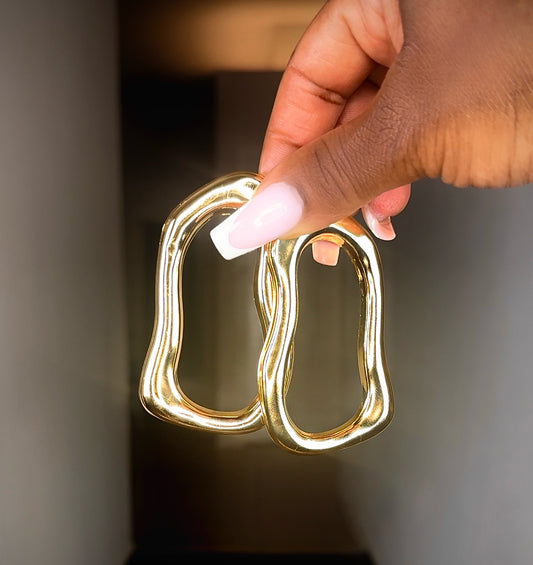 Golden Wave Statement Earrings—Will Ship The Week Of 10/13/25