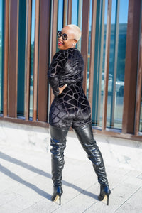 PLUS SIZE—Black Sophistication Semi-Sheer Bodysuit—Will Ship The Week Of  12/11/23