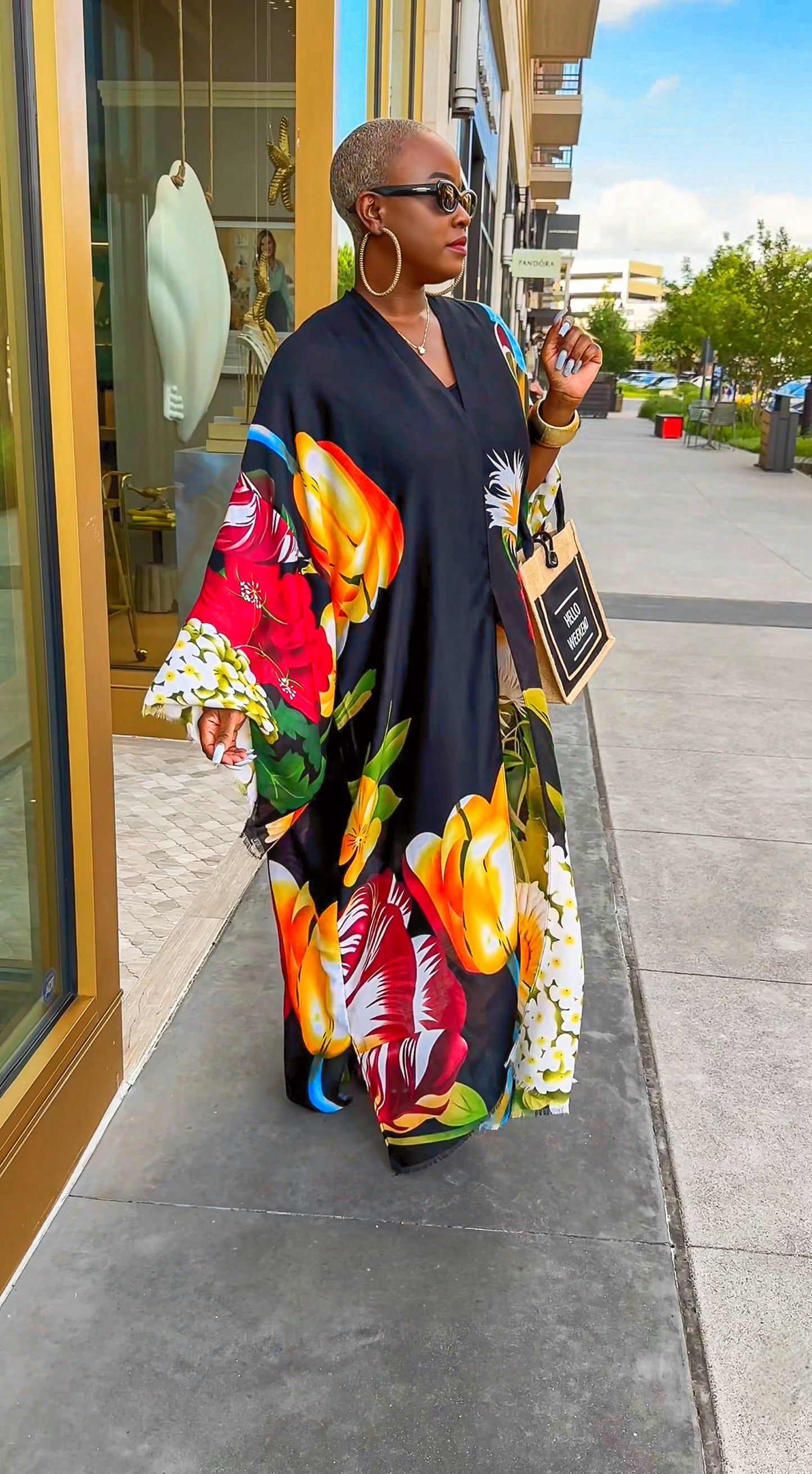 Botanical Bliss Kimono (Black)—Will Ship The Week Of  7/13/26