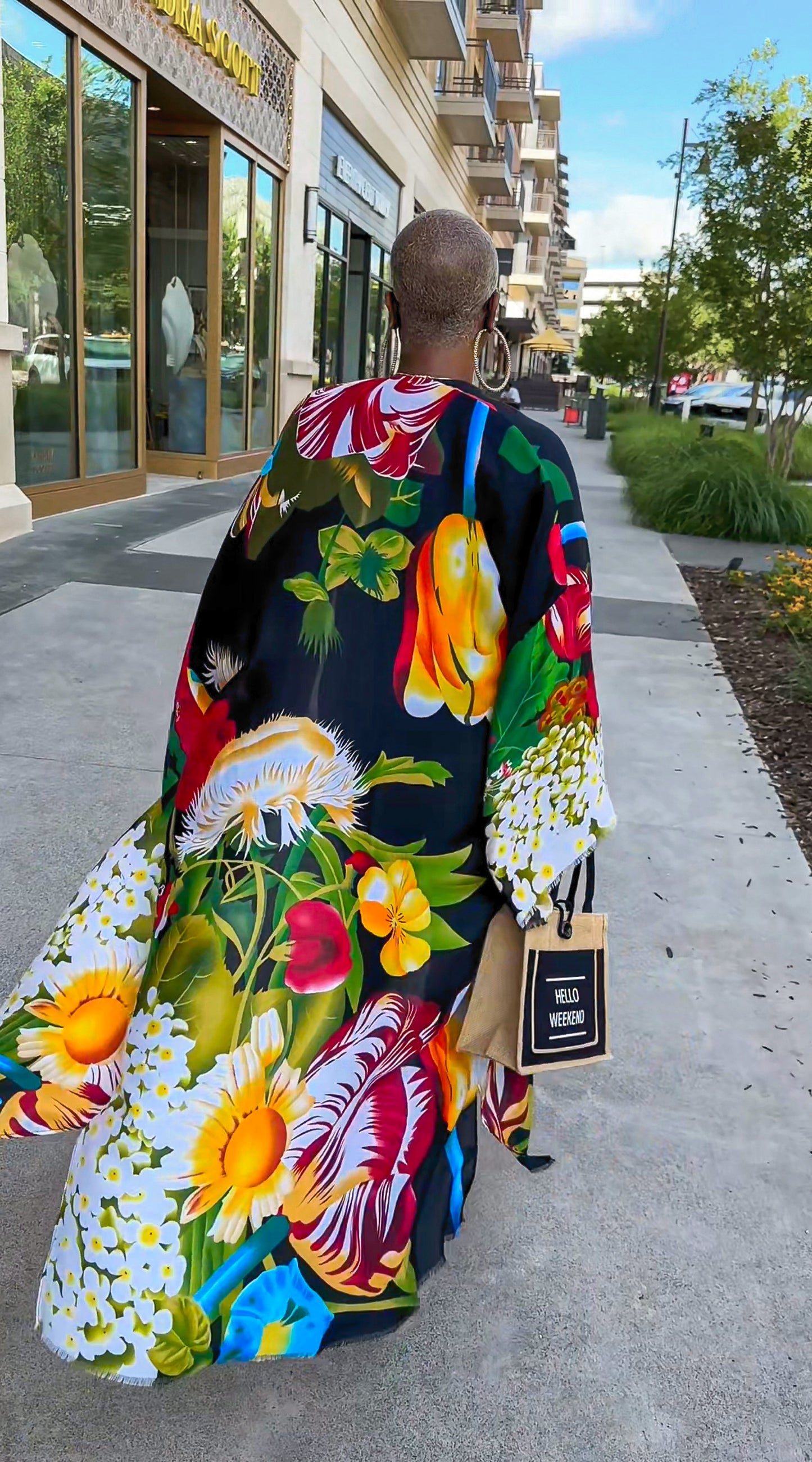 Botanical Bliss Kimono (Black)—Will Ship The Week Of  7/13/26