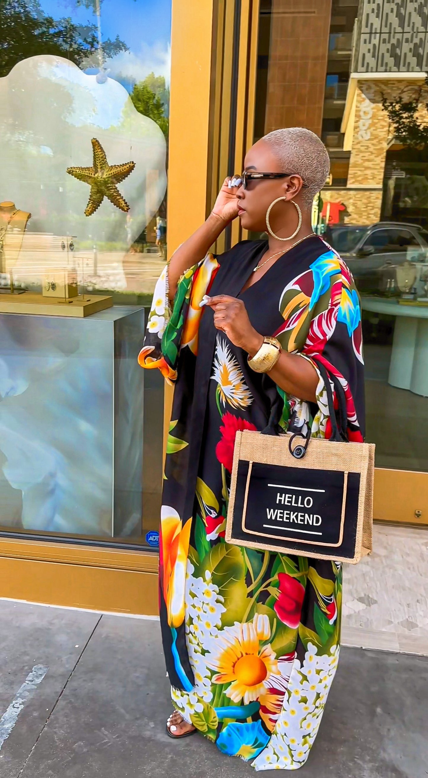 Botanical Bliss Kimono (Black)—Will Ship The Week Of  7/13/26