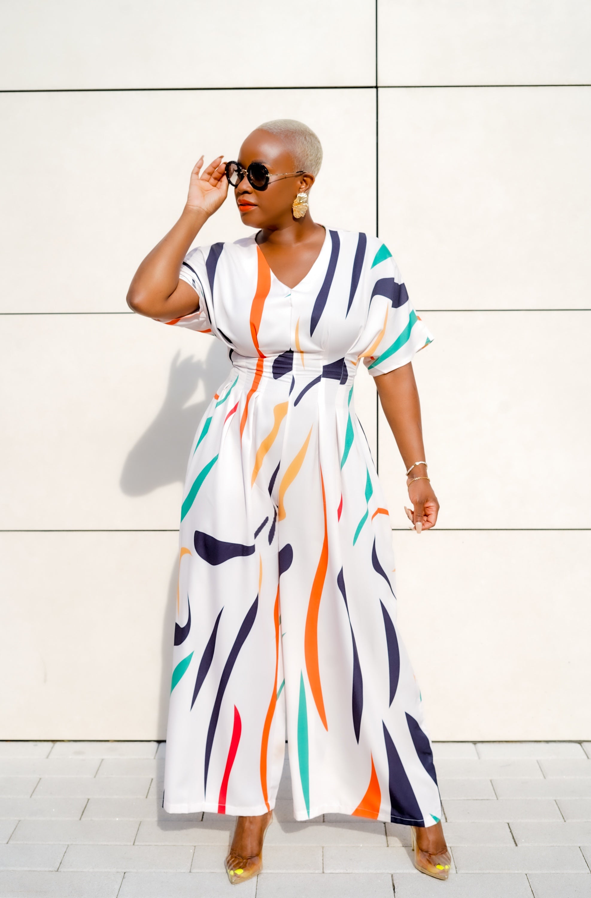 Wide Legged Abstract Print Jumpsuit—Will Ship The Week Of 10/9/23