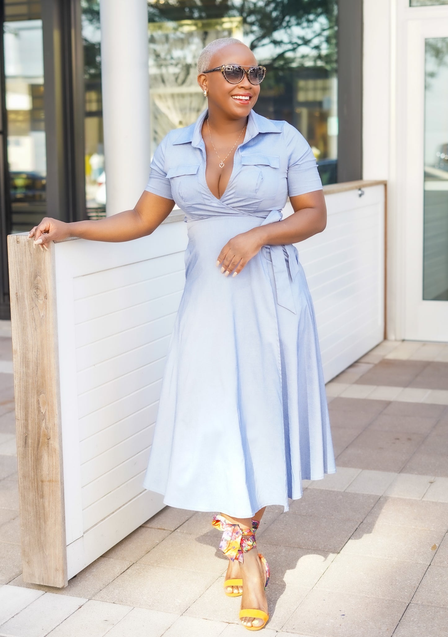 Denim Wrap Shirt Dress