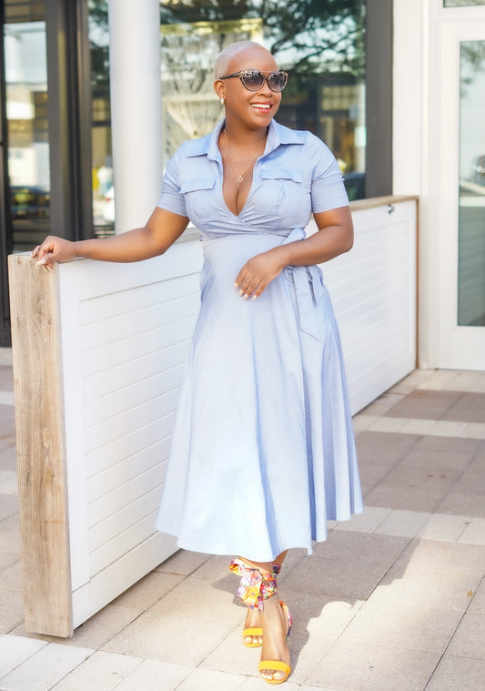 Denim Wrap Shirt Dress