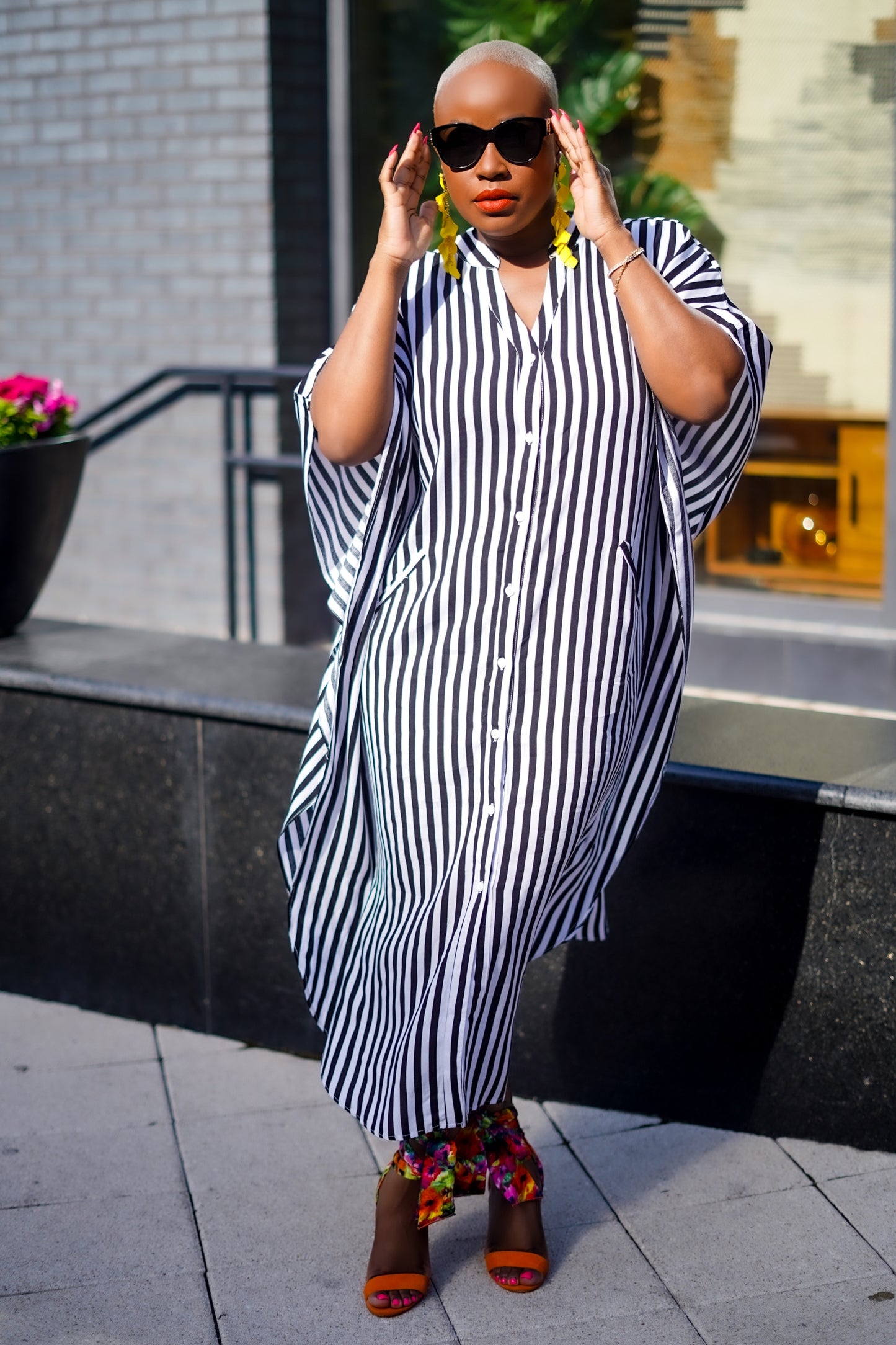 Striped Button Down Vacation Dress
