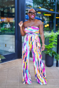 PLUS SIZE--Summer Vacay Strapless Jumpsuit--Will Ship The Week Of 10/9/23
