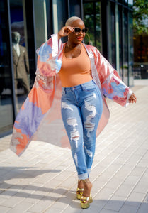 Sunset Peach Kimono--Will Ship The Week Of 10/9/23