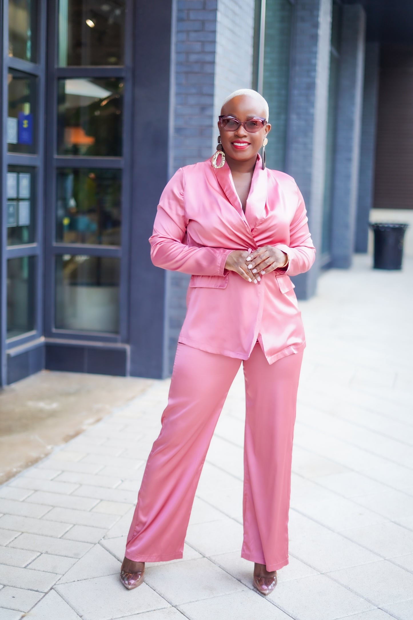 Satin Blazer & Pants Set