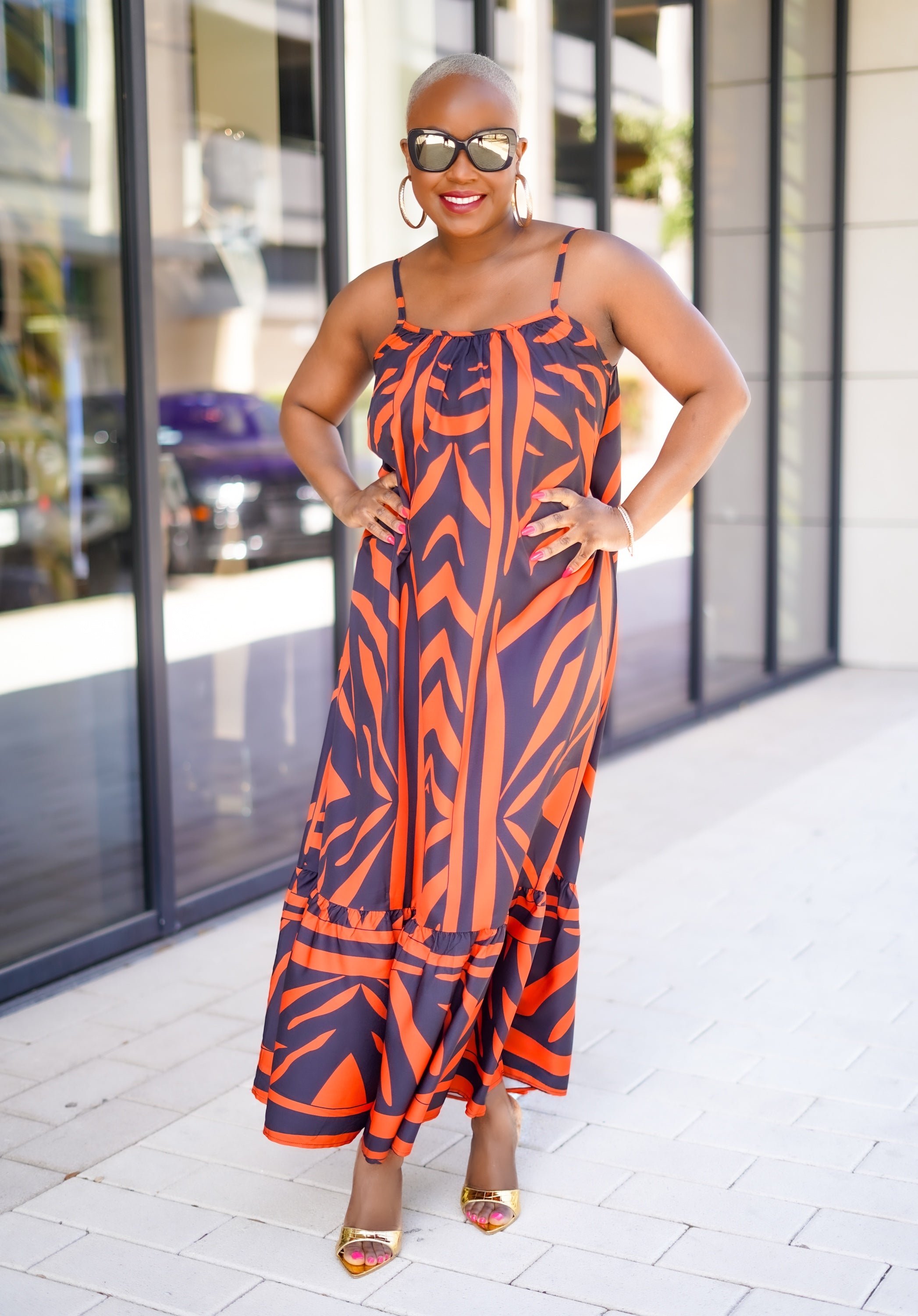 PLUS SIZE—Tribal Abstract Printed Maxi Dress--Will Ship The Week Of 10/9/23