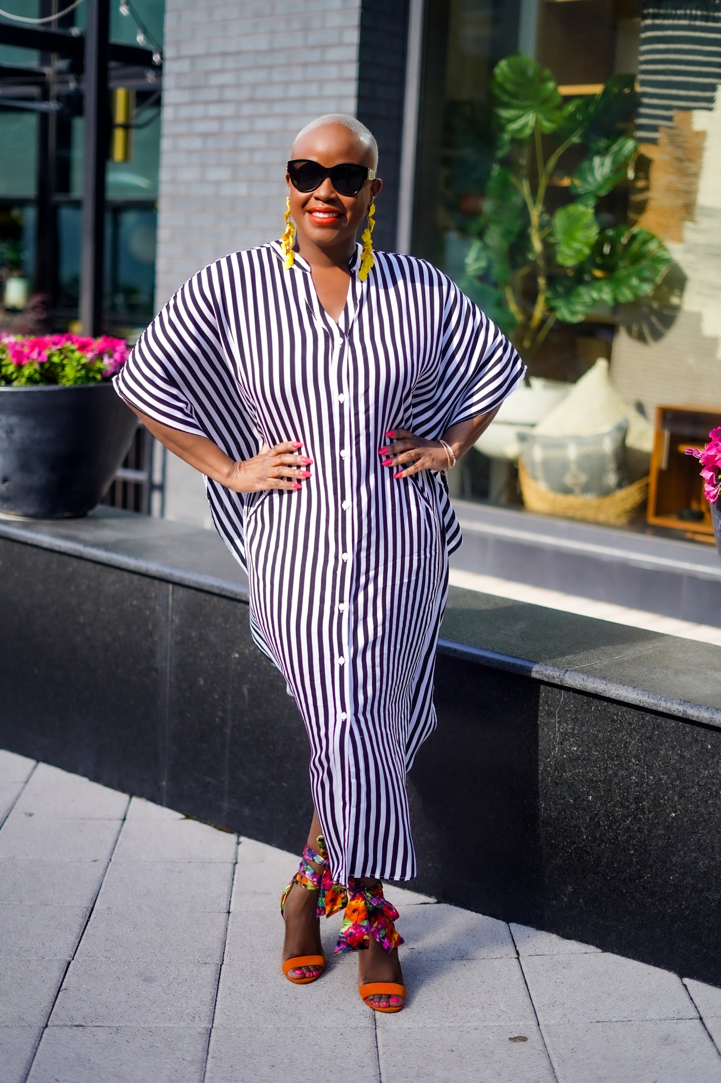 Striped Button Down Vacation Dress