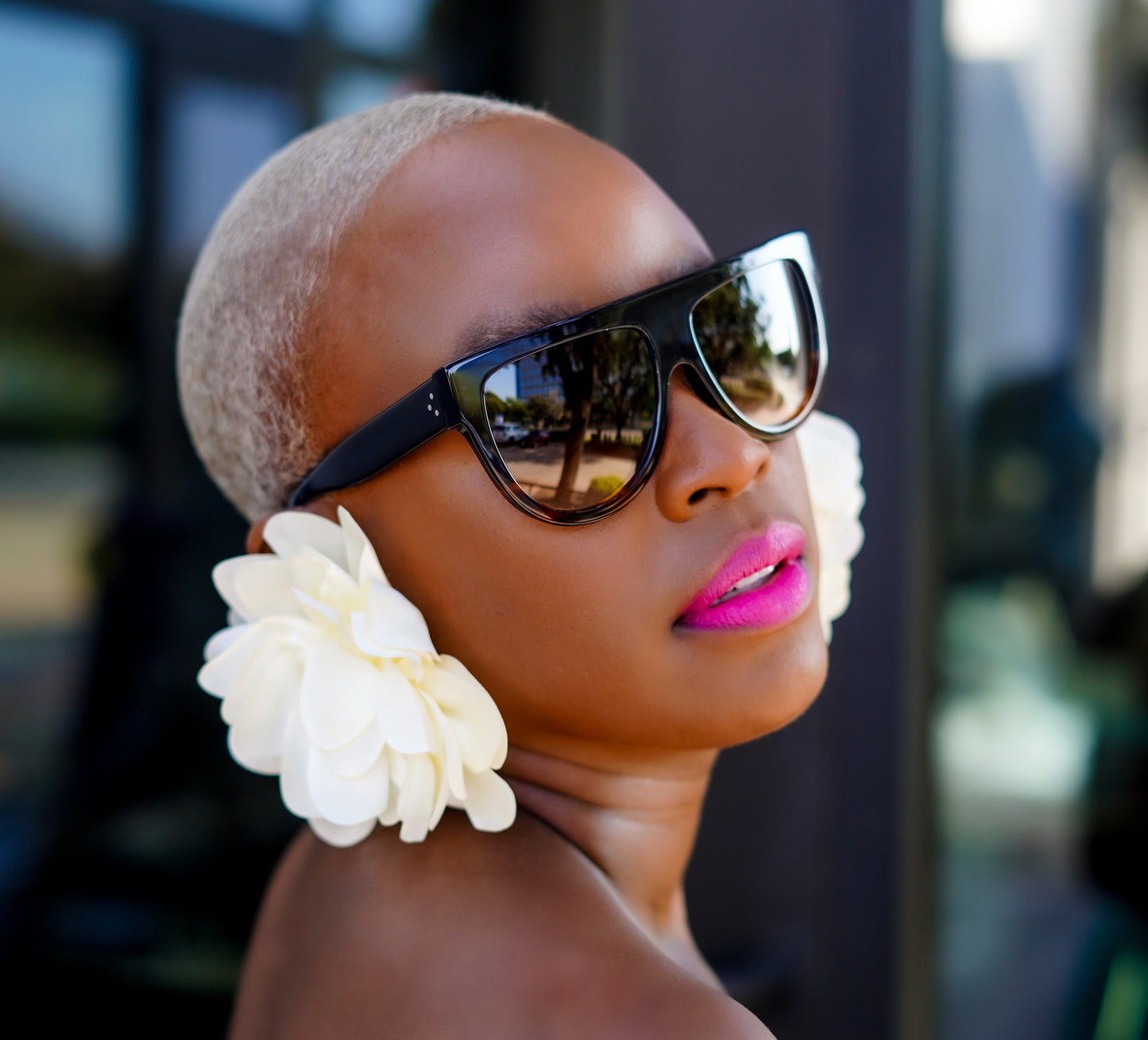 Large Flower Stud Earrings