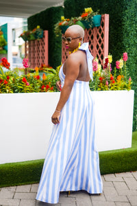 Elegant Striped Maxi Dress