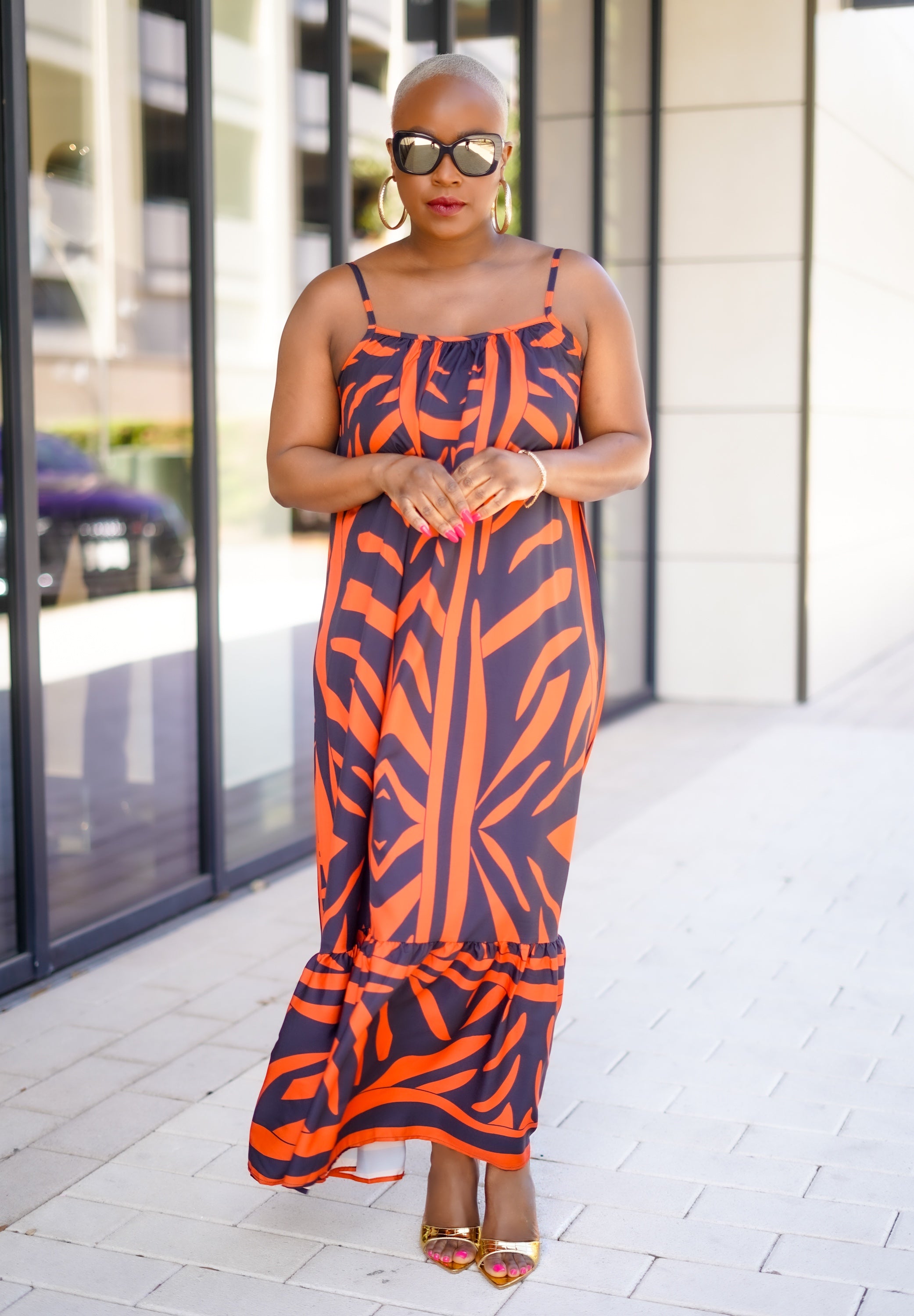 PLUS SIZE—Tribal Abstract Printed Maxi Dress--Will Ship The Week Of 10/9/23