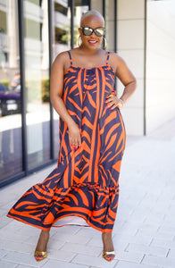 PLUS SIZE—Tribal Abstract Printed Maxi Dress--Will Ship The Week Of 3/13/24