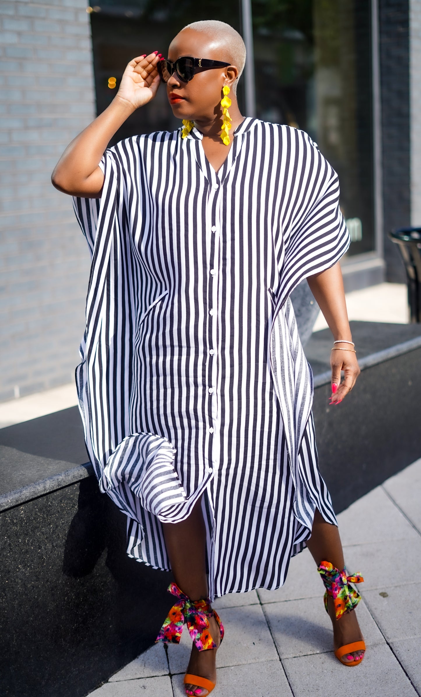 Striped Button Down Vacation Dress