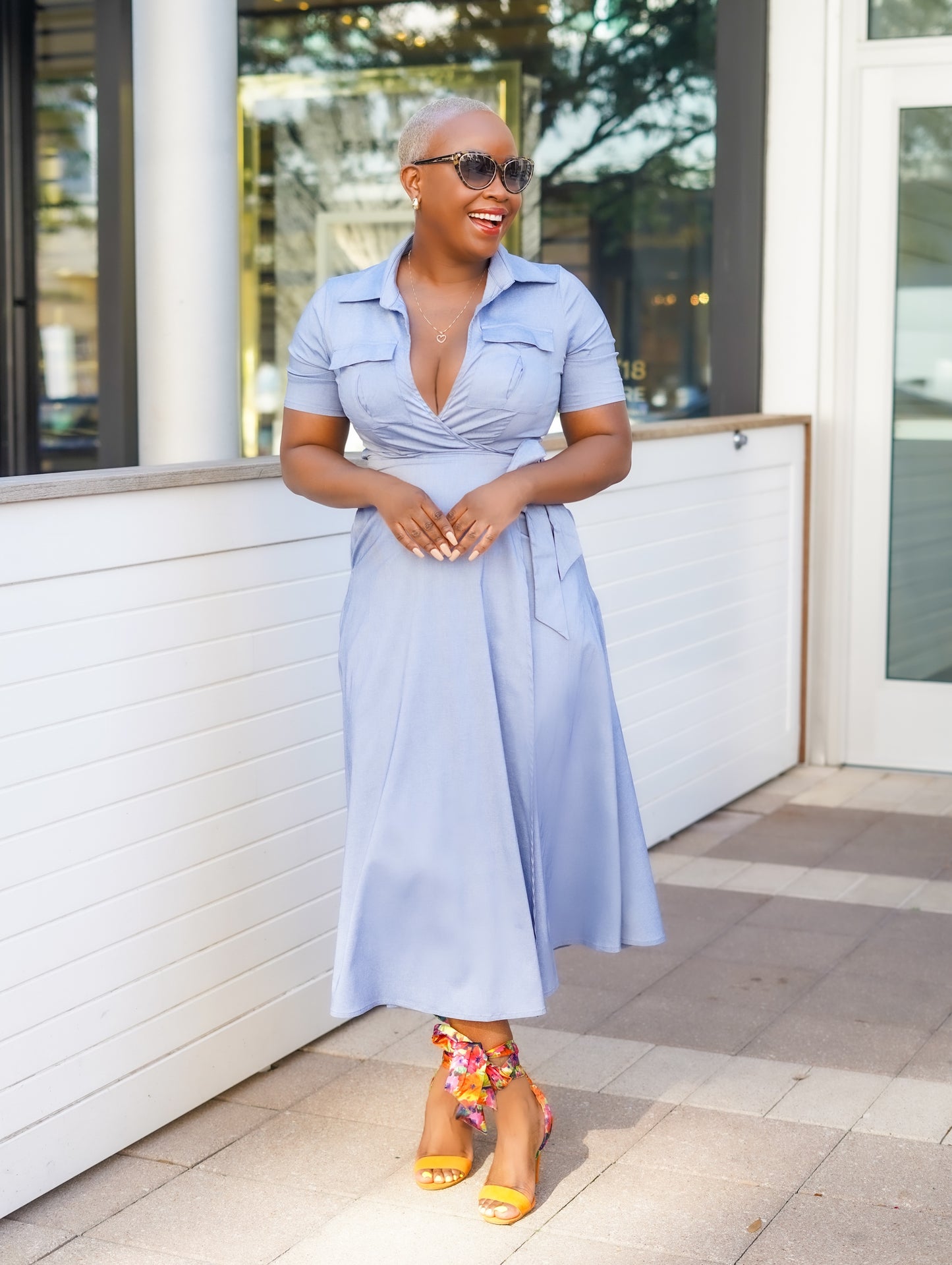 Denim Wrap Shirt Dress