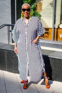 Striped Button Down Vacation Dress