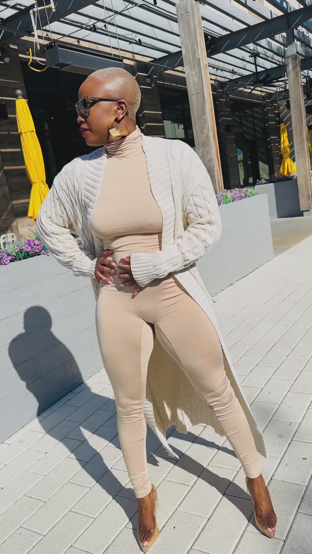 Long Sleeve Turtleneck Bodysuit (Khaki)—Will Ship The Week Of 12/11/23