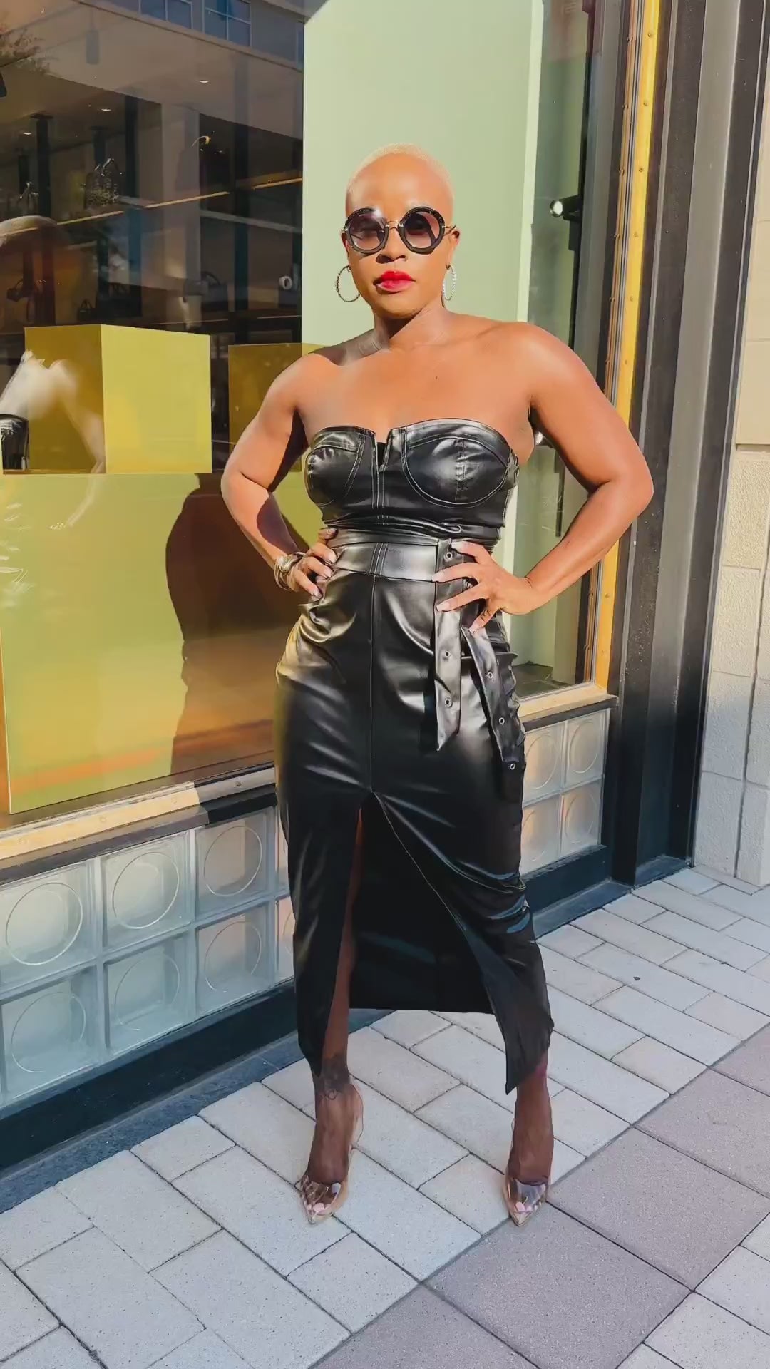 PLUS SIZE—Sexy Faux Leather Midi Dress—Will Ship The Week Of 6/3/24