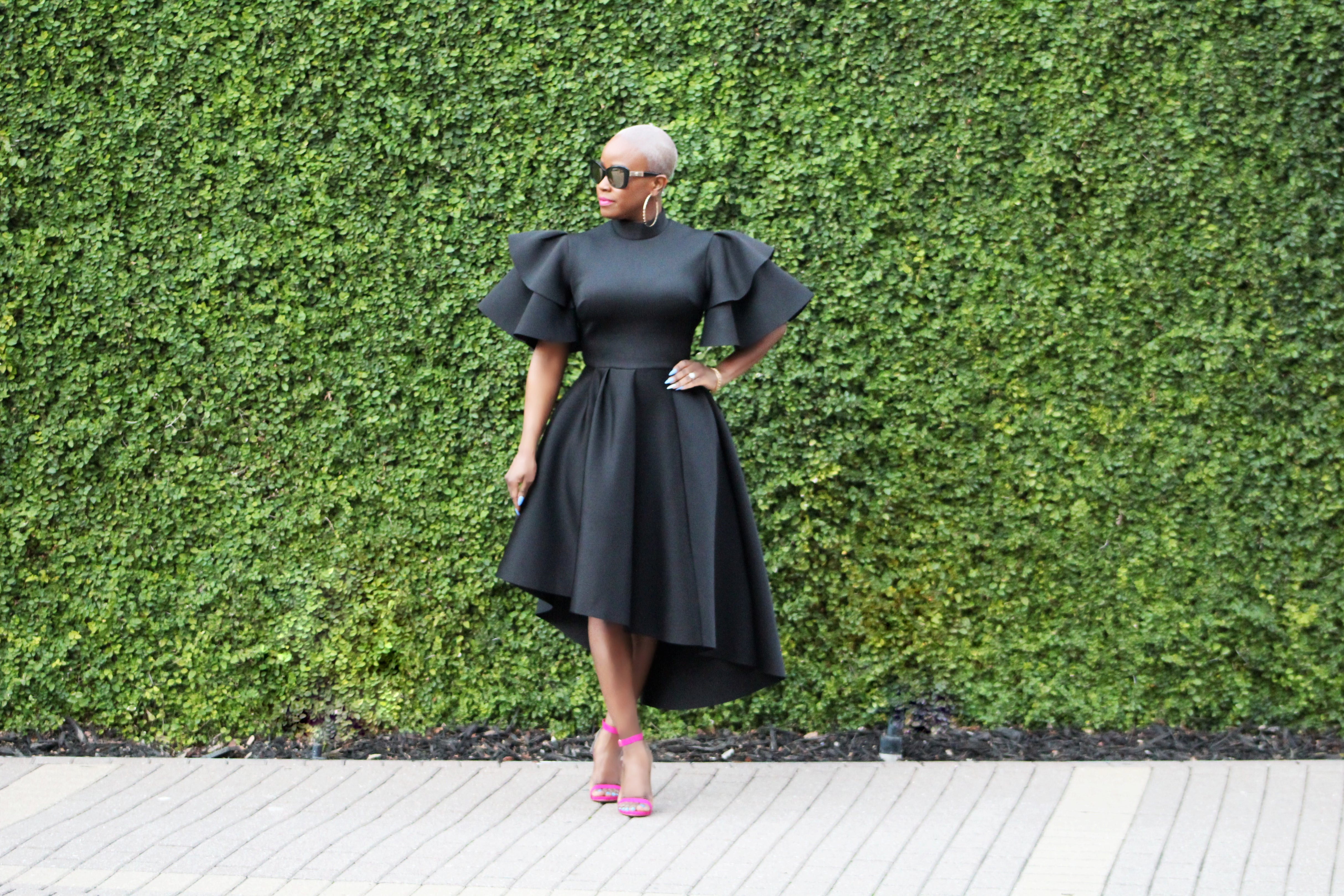 Black Fit and Flare Dress w/Pockets
