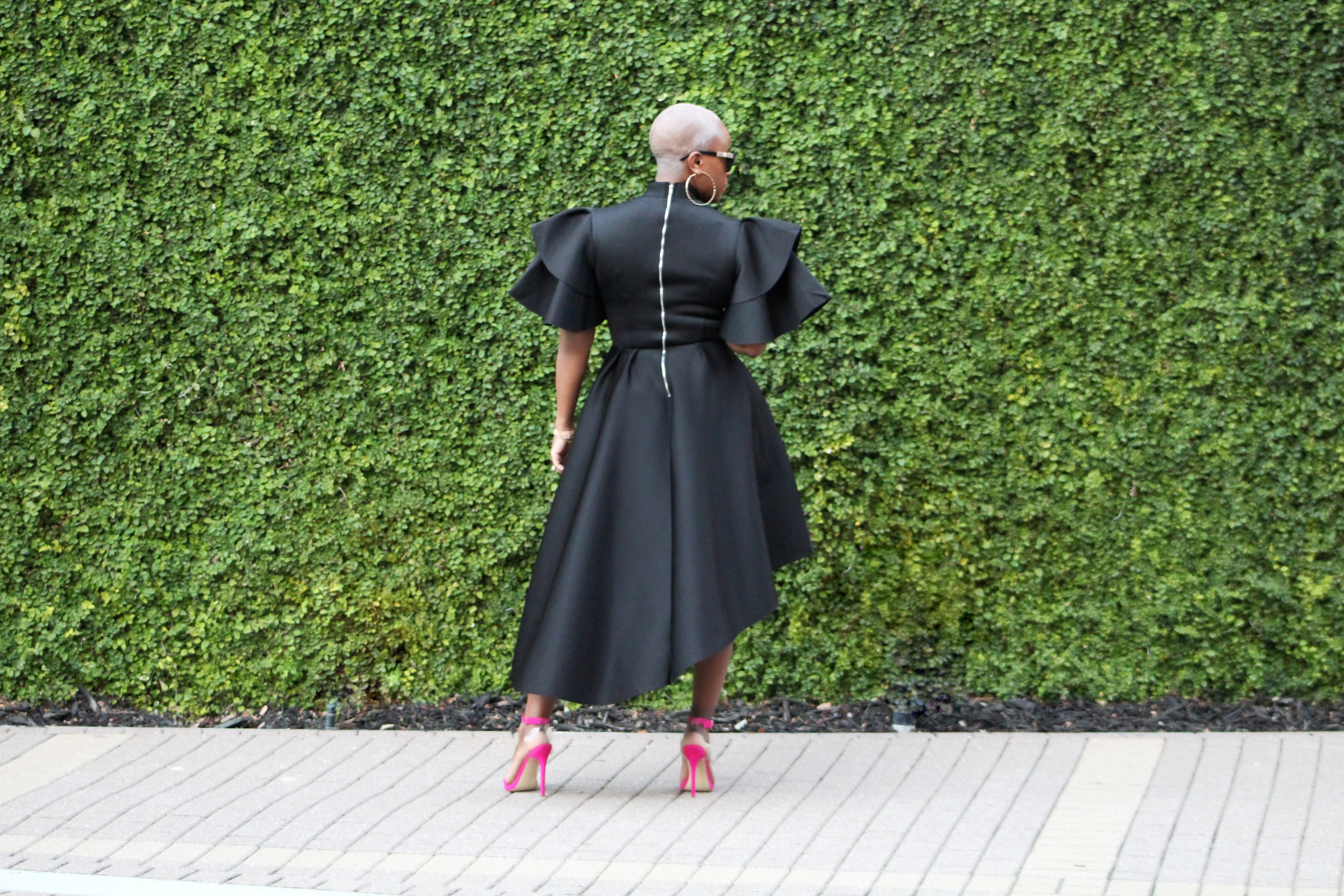 Black Fit and Flare Dress w/Pockets