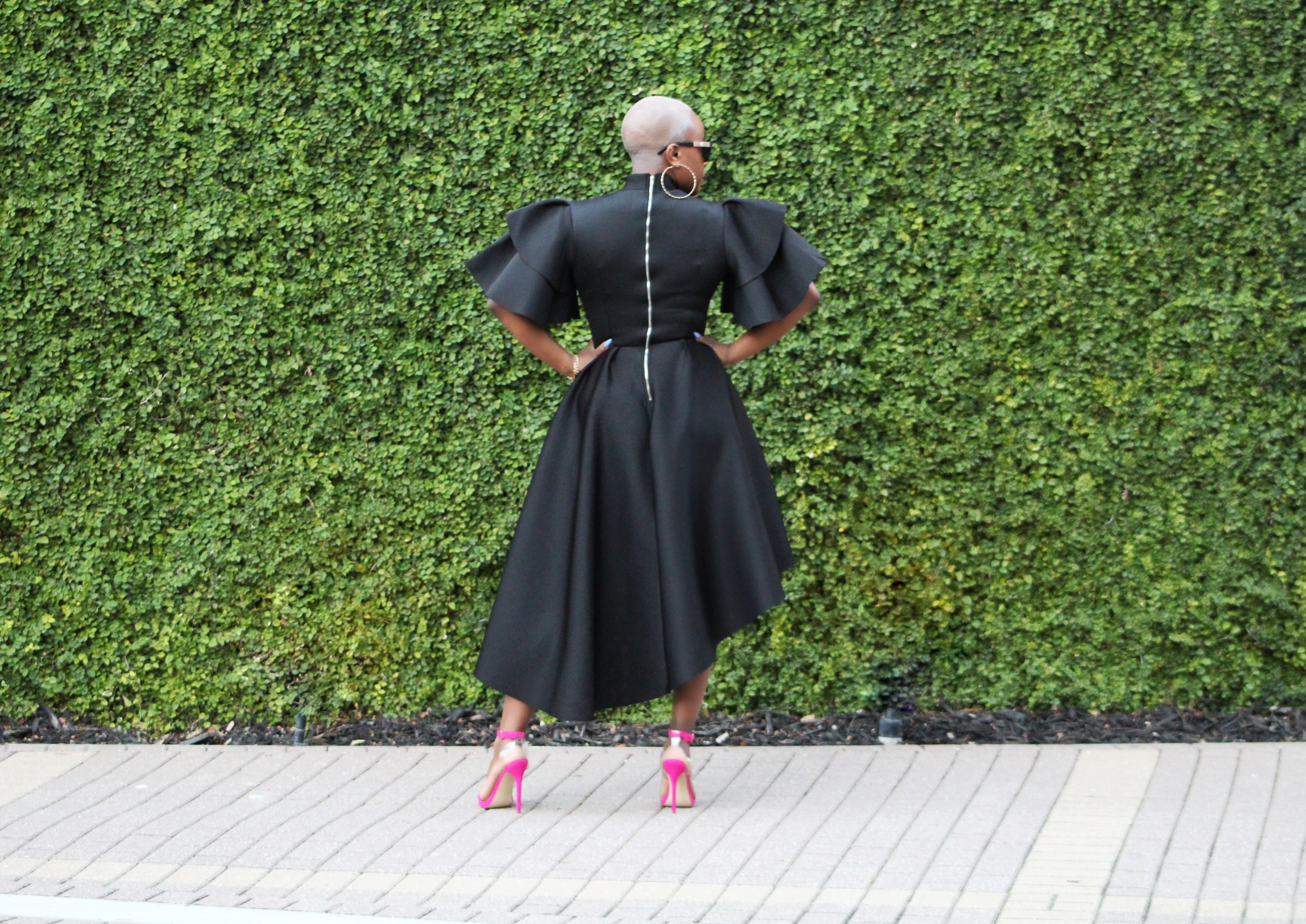 Black Fit and Flare Dress w/Pockets