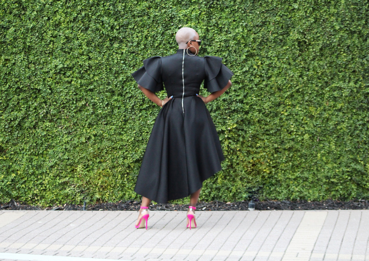 Black Fit and Flare Dress w/Pockets
