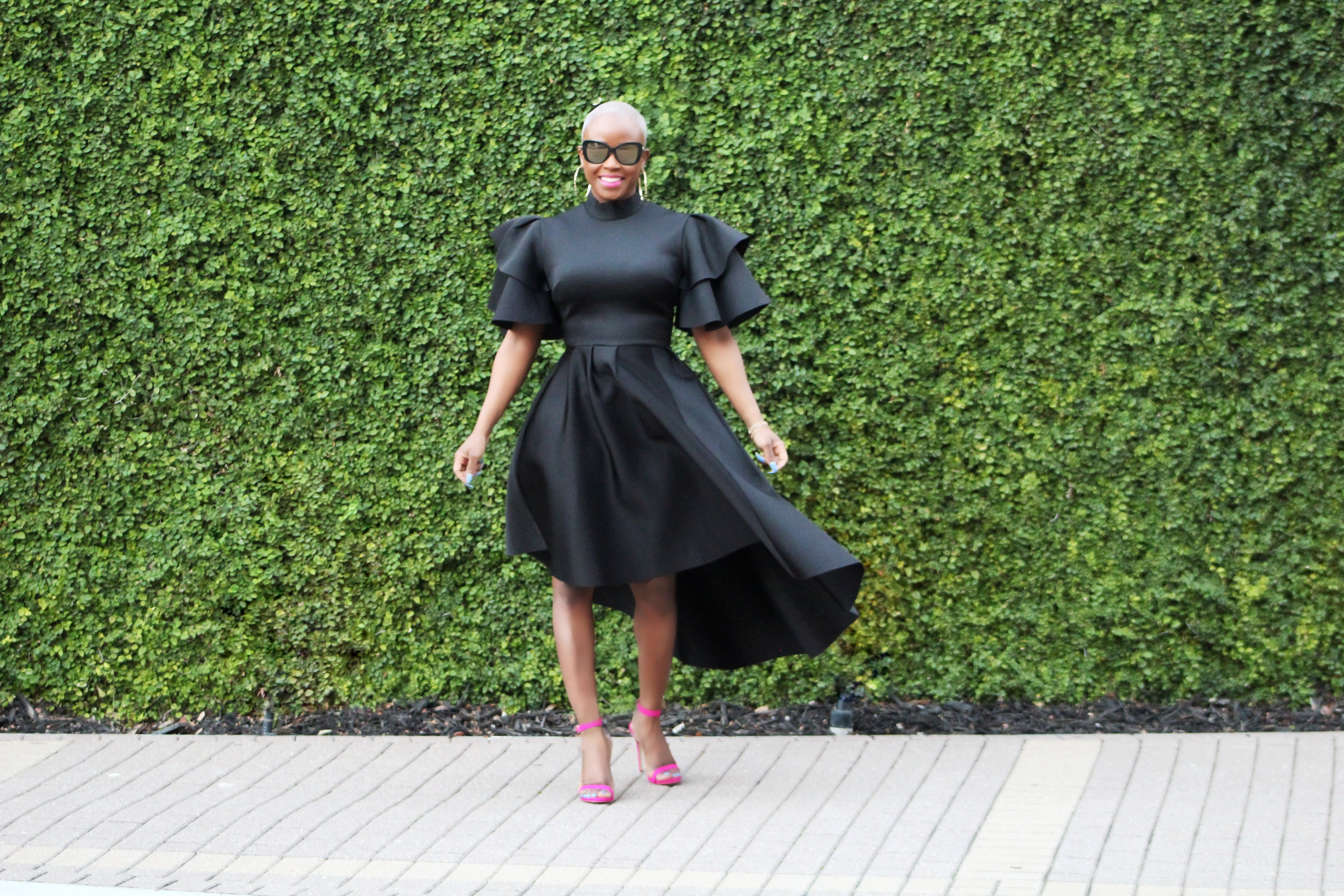 Black Fit and Flare Dress w/Pockets