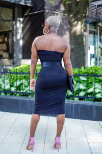 Black Solid Bodycon Tube Dress--Will Ship TheWeek Of 3/13/24