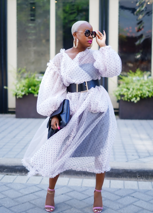 Pink Lady Polka Dotted Puff Jacket