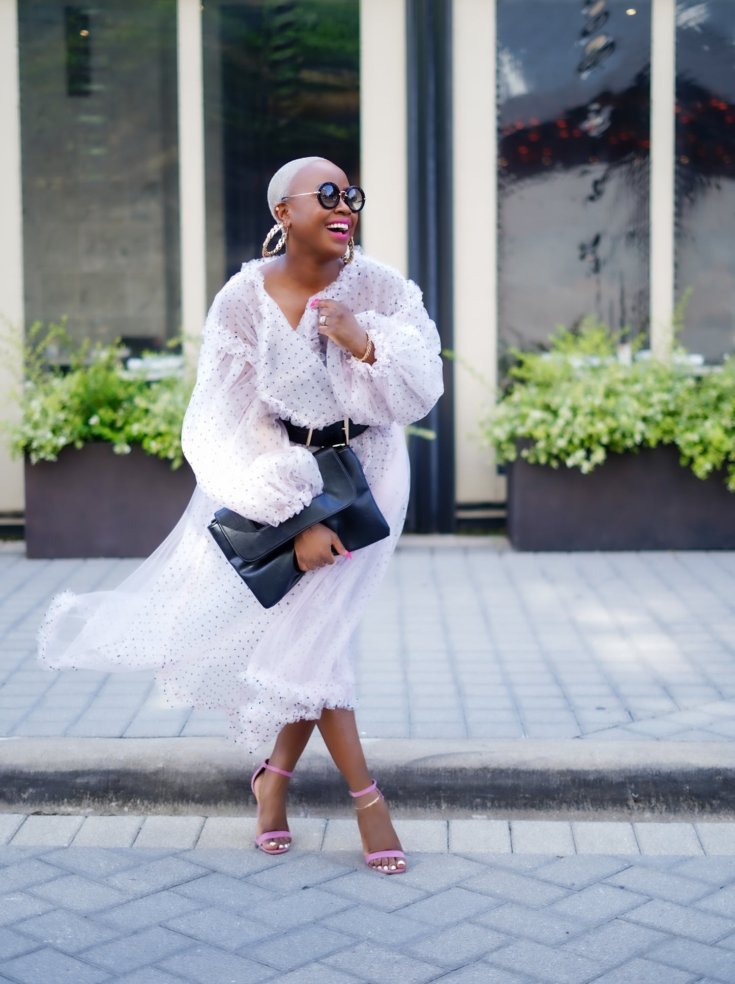 Pink Lady Polka Dotted Puff Jacket