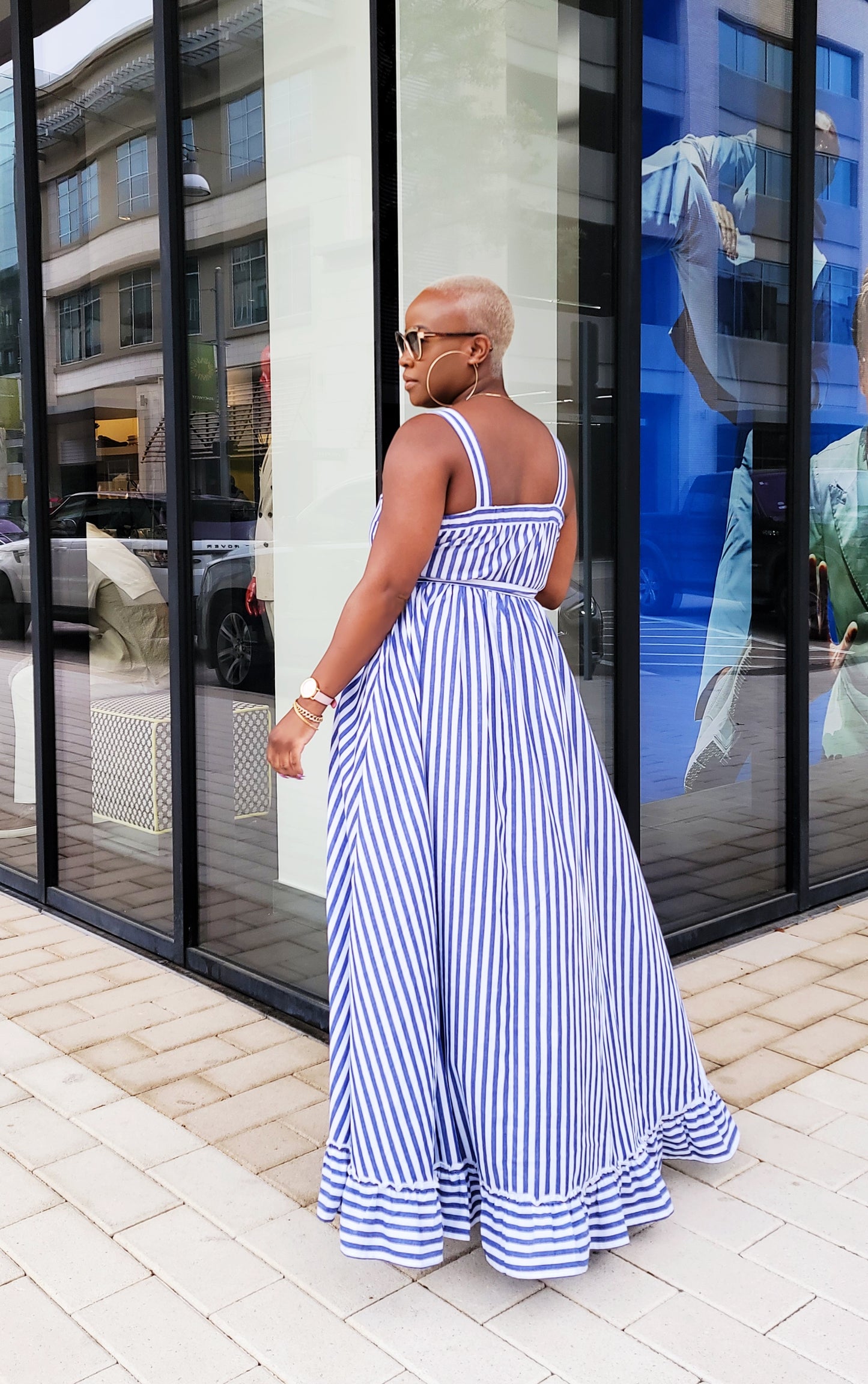 Vineyard Vacation Striped Maxi Dress