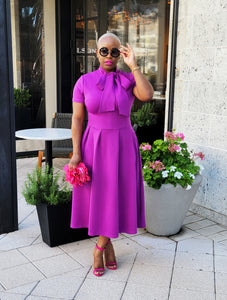 PLUS SIZE—Sunset Beauty Midi Dress (Purple)