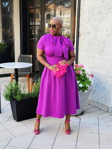 PLUS SIZE—Sunset Beauty Midi Dress (Purple)