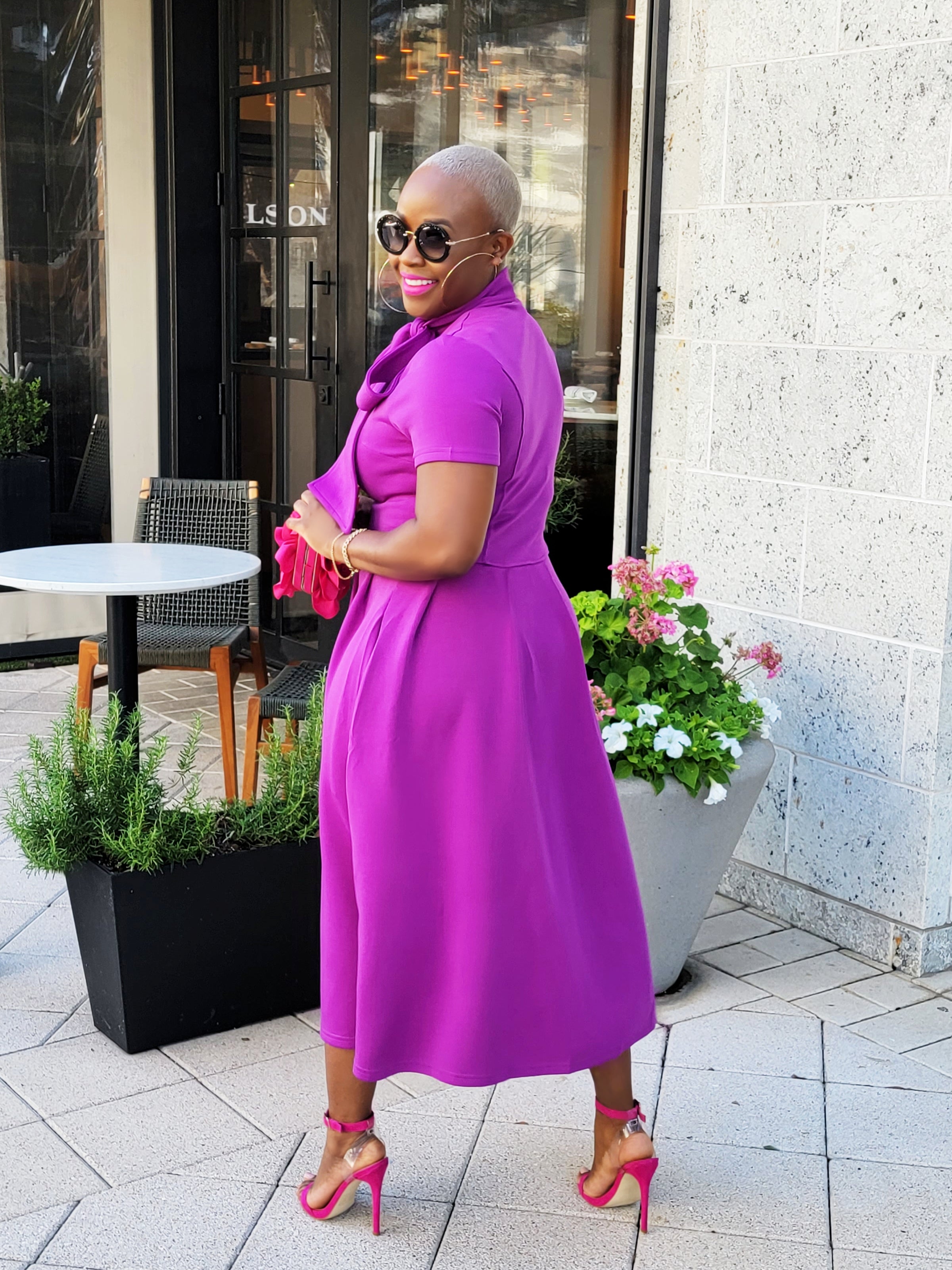 PLUS SIZE—Sunset Beauty Midi Dress (Purple)