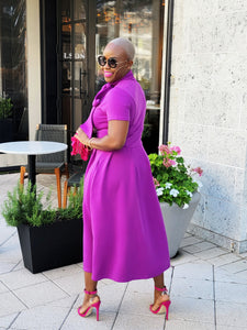 PLUS SIZE—Sunset Beauty Midi Dress (Purple)