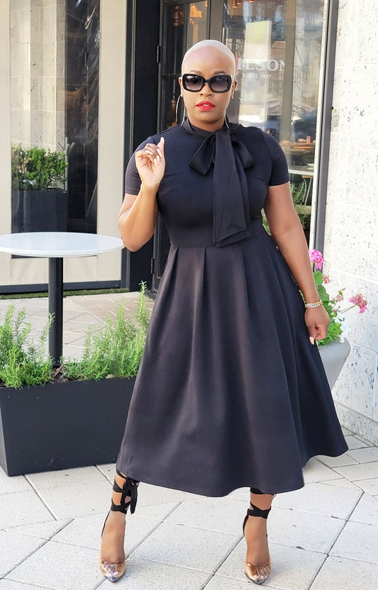 Sunset Beauty Midi Dress (Black)