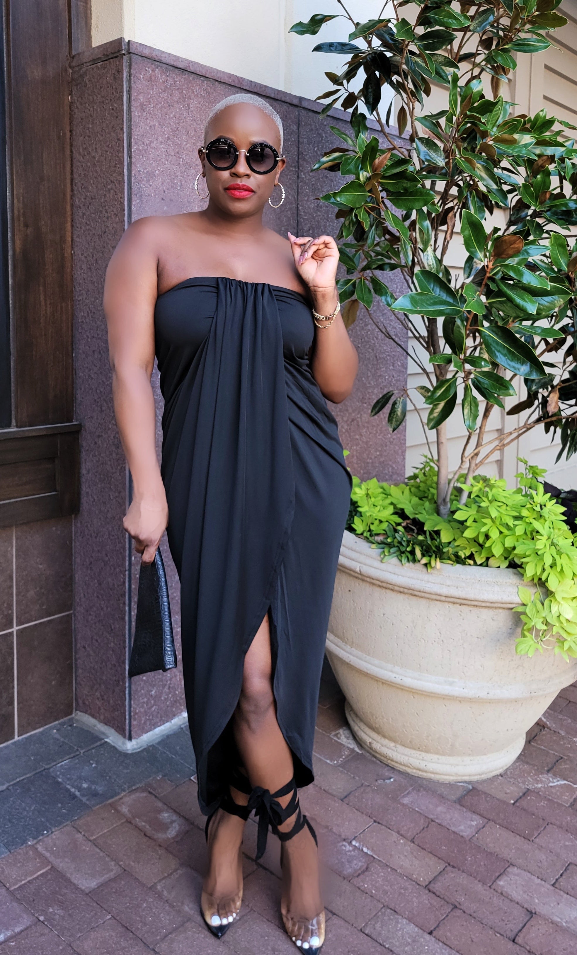 Evening Party Ruched Midi Dress