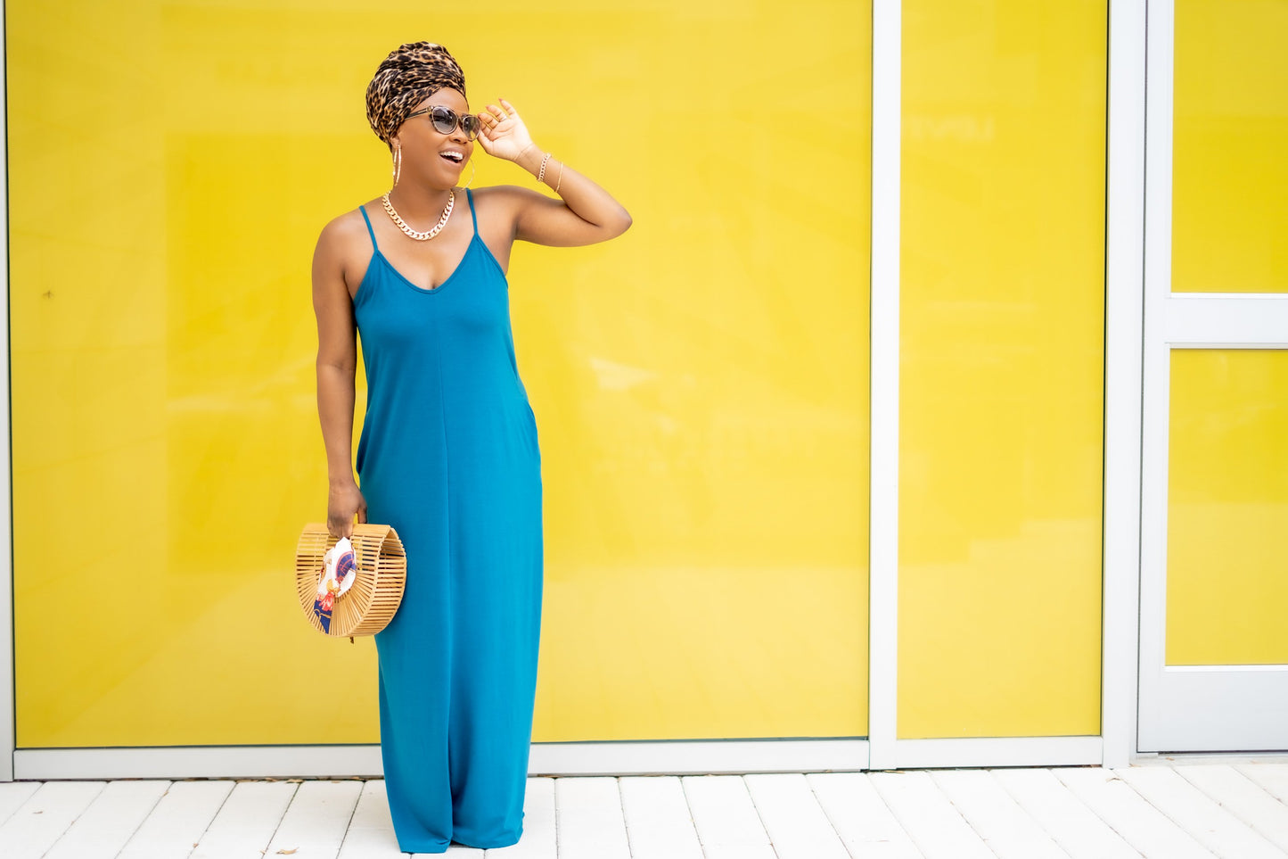 PLUS SIZE--Beachside Resort Maxi Dress (Ocean Blue)