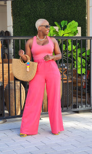 PLUS SIZE--Summer Resort Linen Pants (Sunkissed Coral)
