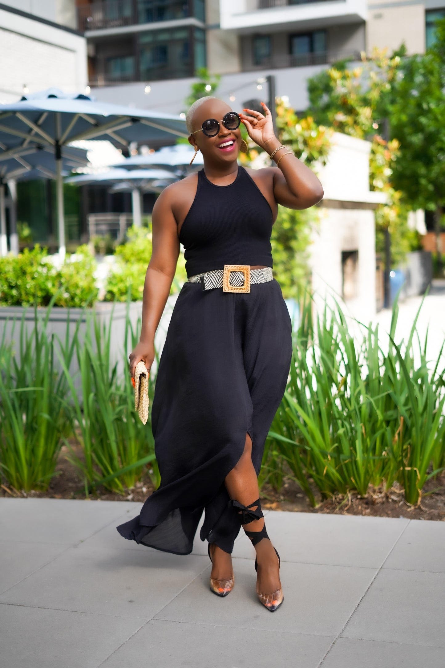 Boss Lady Smocked Drawstring Maxi Skirt